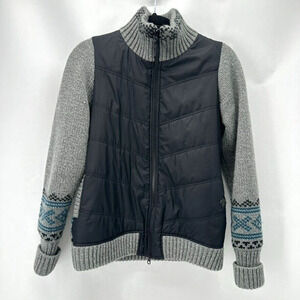 Descente Fair Isle‎ Knit Jacket Insulated Womens XS Winter Active Outdoor Preppy